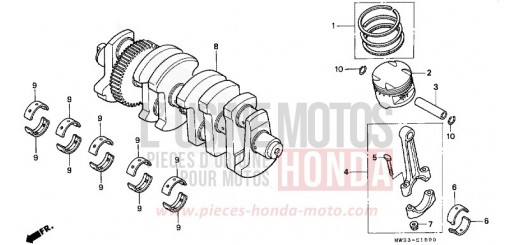 VILEBREQUIN/PISTON CB750F2N de 1992